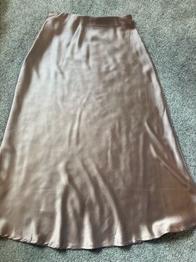 zeagoo Satin Rose Gold Midi Skort